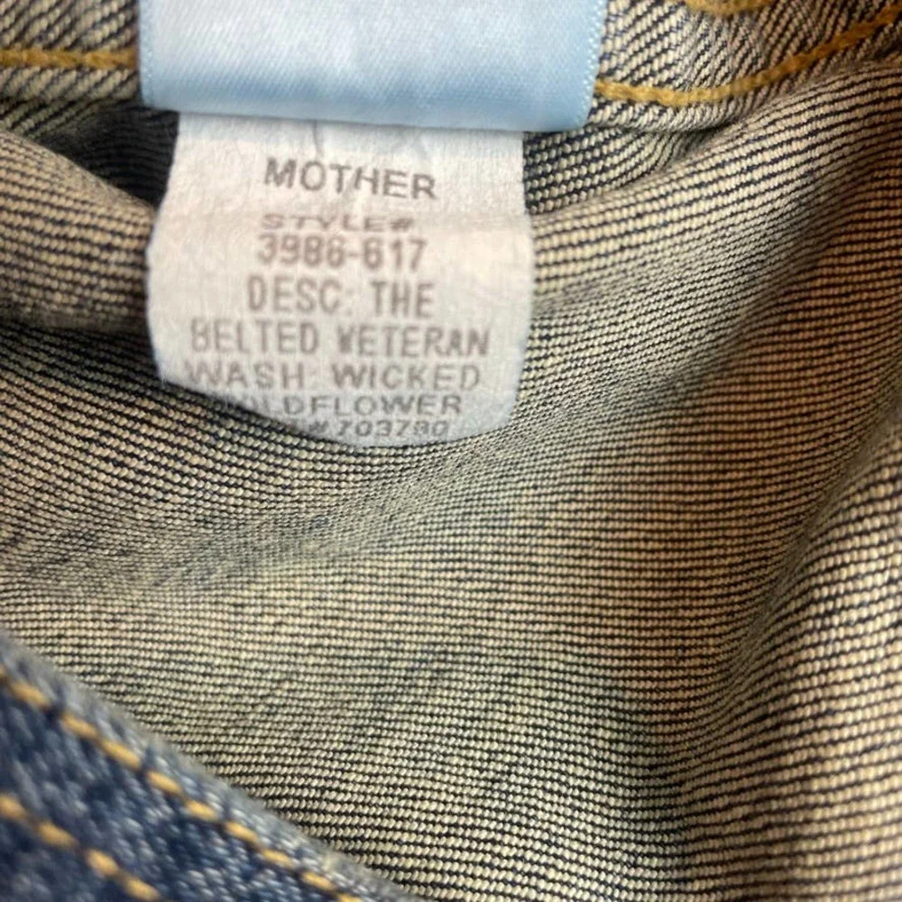 MOTHER Belted Veteran Denim Jacket in Wicked Wildflower wash XS - Picture 13 of 13